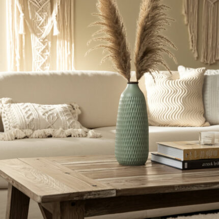 Stoneware and Ceramic Decorative Vase – Modern Textured Accent for Contemporary Home Decor. - Chic Decora