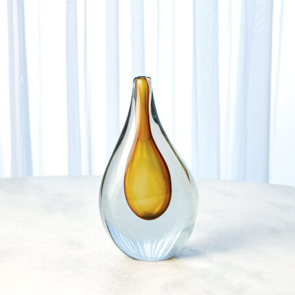 Stretched Neck Vase-Amber-Sm - Chic Decora