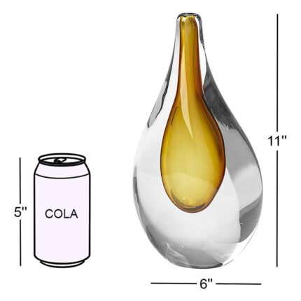 Stretched Neck Vase-Amber-Sm - Chic Decora