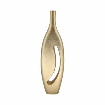 Striking Contemporary Decorative Table Vase for Home Decor, Modern Flower Vase with Elongated Form and Artistic Cut-Out Design, Perfect for Fresh or Faux Floral Arrangements in Any Living Space - Chic Decora