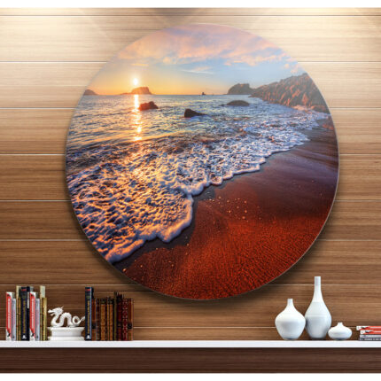 Stunning Ocean Beach at Sunset – Beach Photograph Print on Canvas, Beach wall art print - Chic Decora
