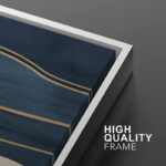 Sun And Moon " Abstract Sun Over Blue Watercolor Ocean Waves Modern Minimalist Landscape " 2 - Pieces - Image 8