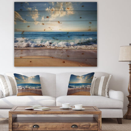 Sunrise Sea Sunset beach, Coastal canvas wall art, Beach wall art print - Chic Decora