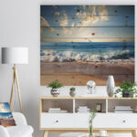Sunrise Sea Sunset beach, Coastal canvas wall art, Beach wall art print - Image 2