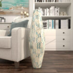 Tall Handmade Decorative Vase with Mother of Pearl Accents - Image 4