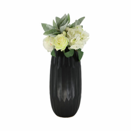 Tall Vase for Home Decor – Modern Ceramic Flower Vase with Sculptural Texture for Living Room - Chic Decora