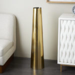 Tavistock Stainless Steel Metal Minimalistic Tall Floor Cone Decorative Vase