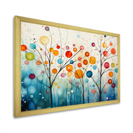 Teal Mid Century Retro Reflections – Abstract Midcentury Framed Wall Art - Chic Decora