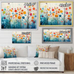 Teal Mid Century Retro Reflections - Abstract Midcentury Framed Wall Art - Image 3