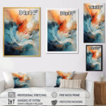 Teal Orange Bold Abstract Flow Collage II - Dams Framed Prints - Image 6