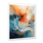 Teal Orange Bold Abstract Flow Collage II - Dams Framed Prints - Image 4