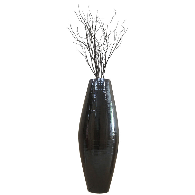 Teebar Handcrafted Tall Cylinder Bamboo Floor Vase â€“ Elegant Decorative Accent for Home Offices, Hotel Lobbies, and Spa Spaces â€“ Perfect Decor for Living Room Dining Room Entryway or Hallway - Chic Decora