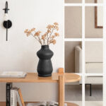 Terracotta Black Table Vase - Handmade Modern Accent for Decorative Dry Flowers - Image 2