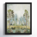 Teton Tall Green Trees II by Teton Pearce - Floater Frame Print on Canvas