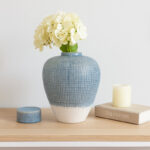 Textured Ceramic Ginger Jar with Removable Lid - Decorative Handcrafted Vase for Modern and Traditional Spaces - Elegant Accent Piece for Shelves, Mantels, and Tabletops - Stylish Home Decor Accessory - Image 4