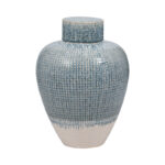 Textured Ceramic Ginger Jar with Removable Lid - Decorative Handcrafted Vase for Modern and Traditional Spaces - Elegant Accent Piece for Shelves, Mantels, and Tabletops - Stylish Home Decor Accessory - Image 7