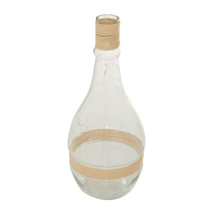 The Novogratz Glass Handmade Decorative Vase with Rattan Detail - Chic Decora