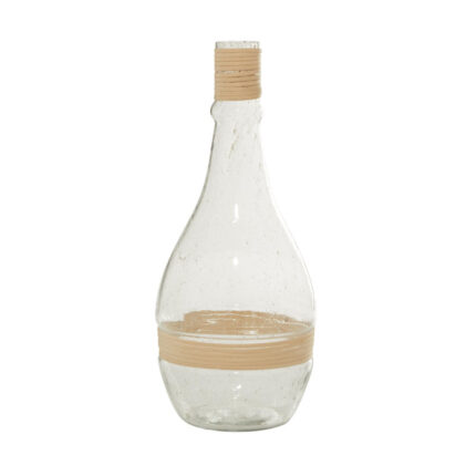 The Novogratz Glass Handmade Decorative Vase with Rattan Detail - Chic Decora