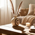 Thomas-Junior Stoneware Ceramic Boho Vase - 6" Tall, Modern Abstract Design - Decorative Accent for Home, Living Room, Bedroom, or Office - Image 4