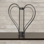 Thornaby Heart Shaped Iron and Glass Cylinder Table Vase - Image 2