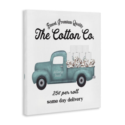 Toilet Paper Cotton Co Delivery Truck Bathroom Word Design – Floater Frame Graphic Art Print - Chic Decora