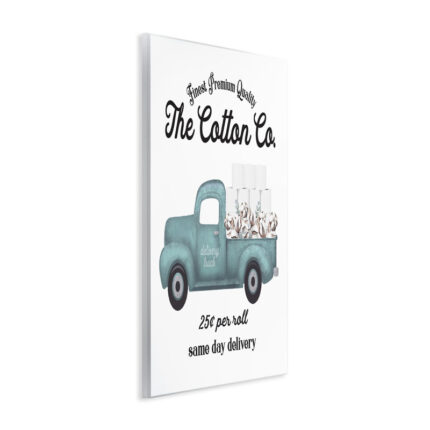 Toilet Paper Cotton Co Delivery Truck Bathroom Word Design – Floater Frame Graphic Art Print - Chic Decora