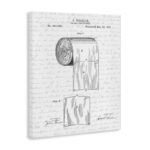 Toilet Paper Roll Patent Black And White Bathroom Design - Graphic Art Print - Image 2