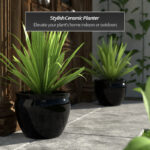 Traditional Black Fishbowl Planter - Image 5