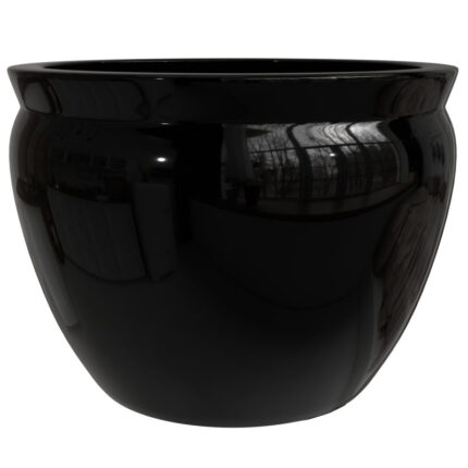 Traditional Black Fishbowl Planter - Chic Decora