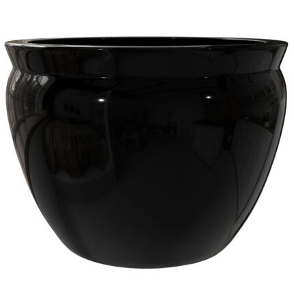 Traditional Black Fishbowl Planter - Chic Decora