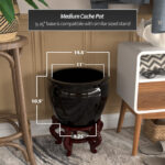 Traditional Black Fishbowl Planter - Image 3