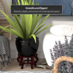 Traditional Black Fishbowl Planter - Image 4