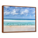 Tranquil Beach under White Clouds - Sea & Shore Wall Decor - Image 4