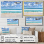 Tranquil Beach under White Clouds - Sea & Shore Wall Decor - Image 3