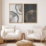 Tree Ring " Wood Tree Rings Abstract Minimalist Modern Wall Art Neutral Boho Decor " 2 - Pieces - Image 5