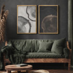 Tree Ring " Wood Tree Rings Abstract Minimalist Modern Wall Art Neutral Boho Decor " 2 - Pieces - Image 6