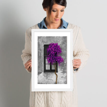 Tree in Front of Window Purple Pop Color Pop by Panoramic Images – Print - Chic Decora