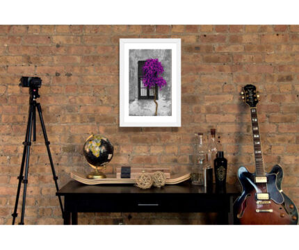 Tree in Front of Window Purple Pop Color Pop by Panoramic Images – Print - Chic Decora