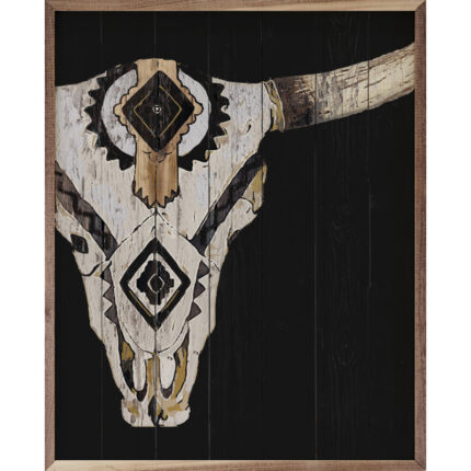 Tribal Longhorn Skull Black - Chic Decora