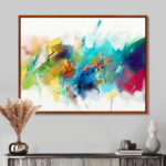 Turquoise Story with Touches - Painting Print on Canvas