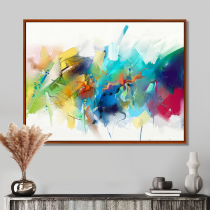 Turquoise Story with Touches – Painting Print on Canvas - Chic Decora