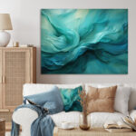 Turquoise Tranquility V - Abstract Landscapes Canvas Prints