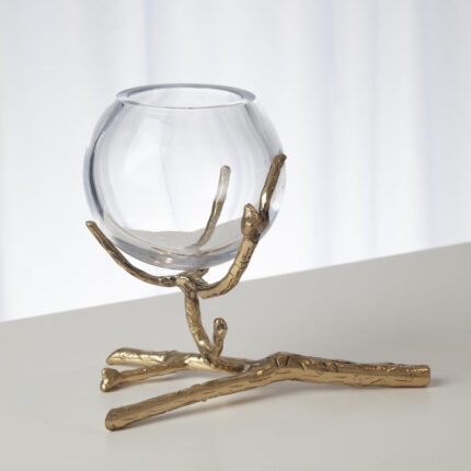 Twig Vase Holder-Nickel - Chic Decora