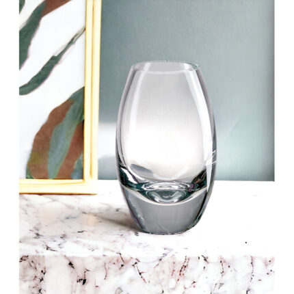Tyrel Clear Lead Free Crystal Oval Table Vase - Chic Decora