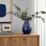 Vase Ceramic Stoneware Glossy 10" Modern Home Office Bedroom Living Room Decor - Image 4