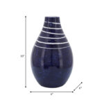 Vase Ceramic Stoneware Glossy 10" Modern Home Office Bedroom Living Room Decor - Image 5