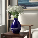 Vase Ceramic Stoneware Glossy 10" Modern Home Office Bedroom Living Room Decor - Image 2