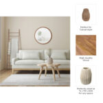 Vase Wood Grooved Carved Texture 8.5" White Decorative Accent for Home Office Bedroom Living Room - Image 6