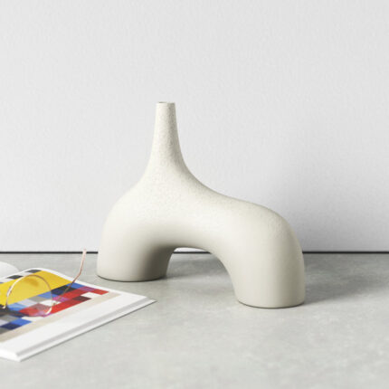 Vicky Vase-Cream Stone-Sm - Chic Decora