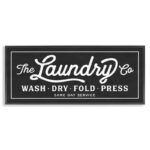 Vintage Laundry Sign Cursive by Lettered And Lined - Graphic Art